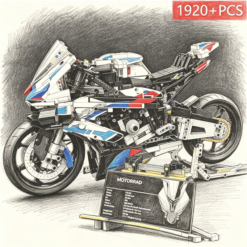 Party Games Easter For Kids - Motorcycle Building Bocks Simulation Motorcycle Model