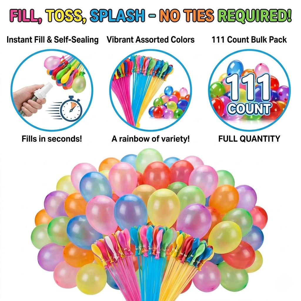 111Pcs Quick Fill Water Balloo - Party Games Bomb reseña y precio