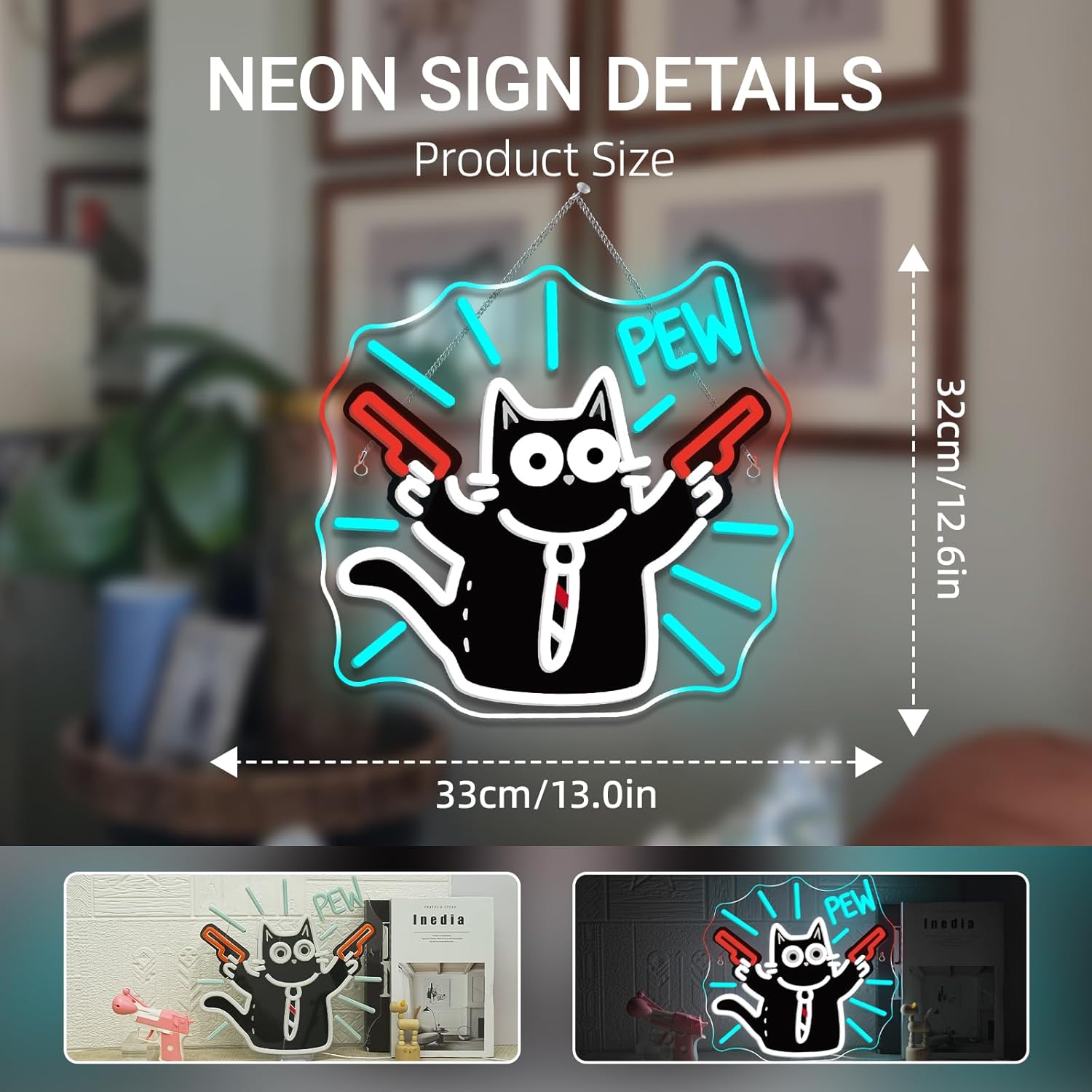 Cat Neon Sign USB Dimmable LED - Party Games Shop reseña y precio