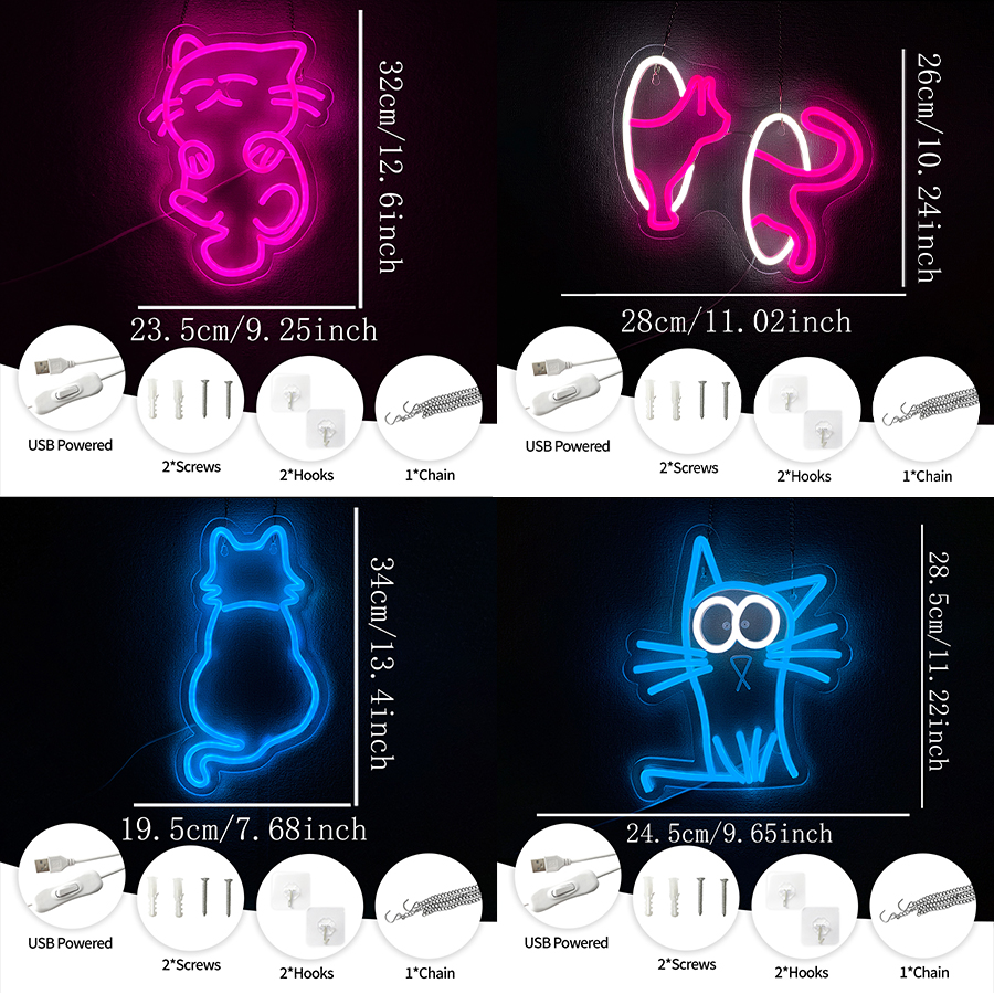 Cat Series Neon Sign For Wall  - Party Games Shop reseña y precio
