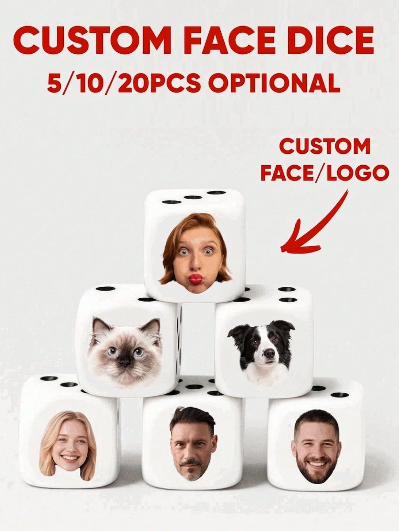 Custom Face Dice Personalized  - Party Games Christmas reseña y precio