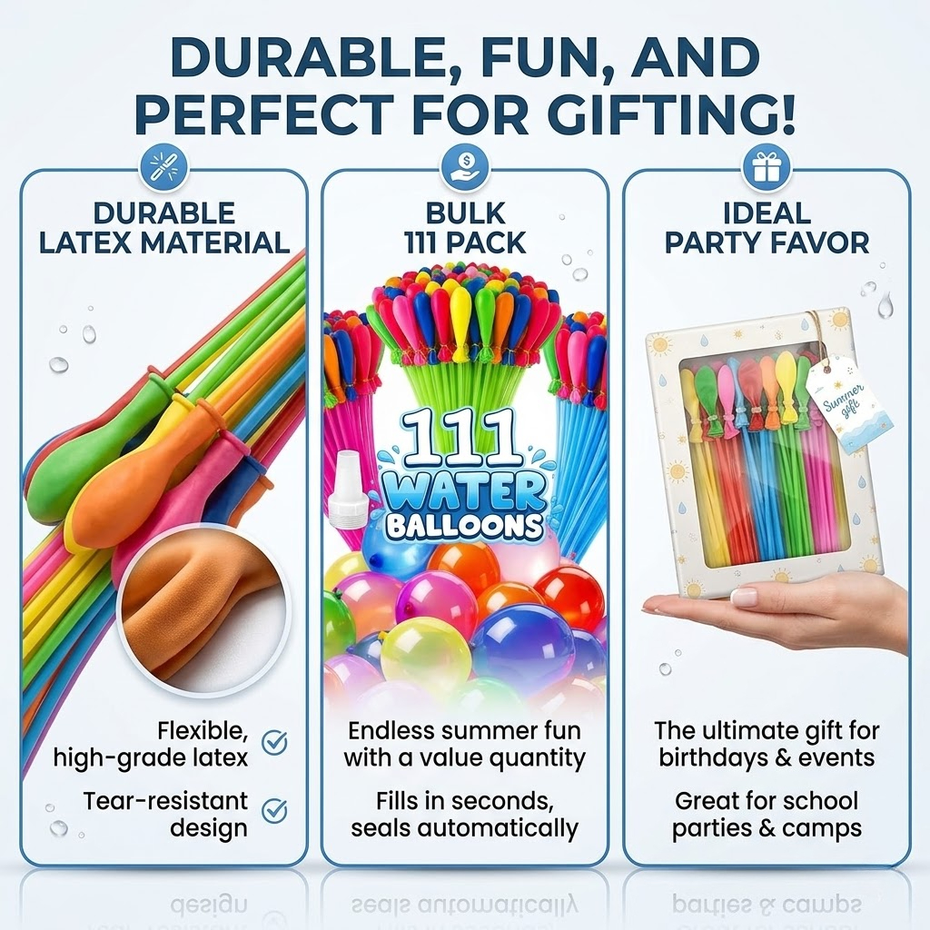 111Pcs Quick Fill Water Balloo - Party Games Bomb reseña y precio