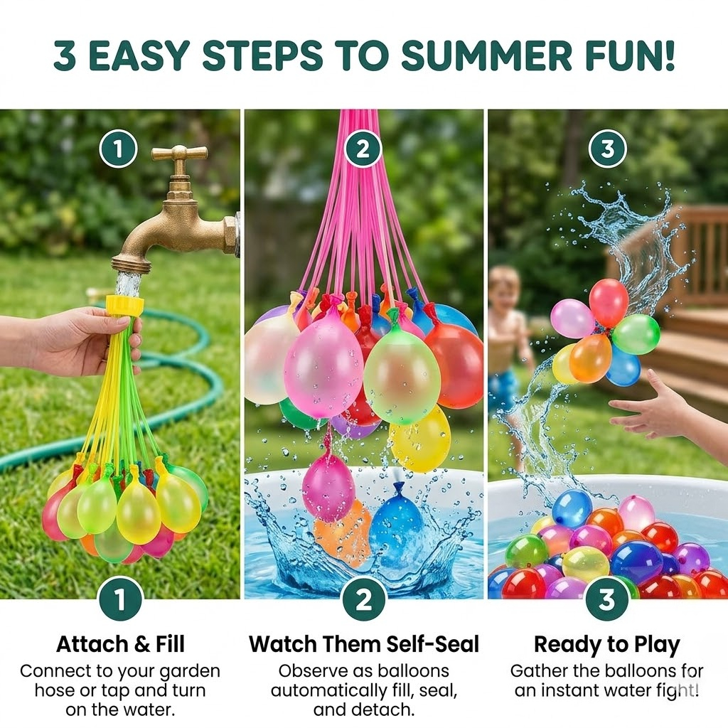 111Pcs Quick Fill Water Balloo - Party Games Bomb reseña y precio