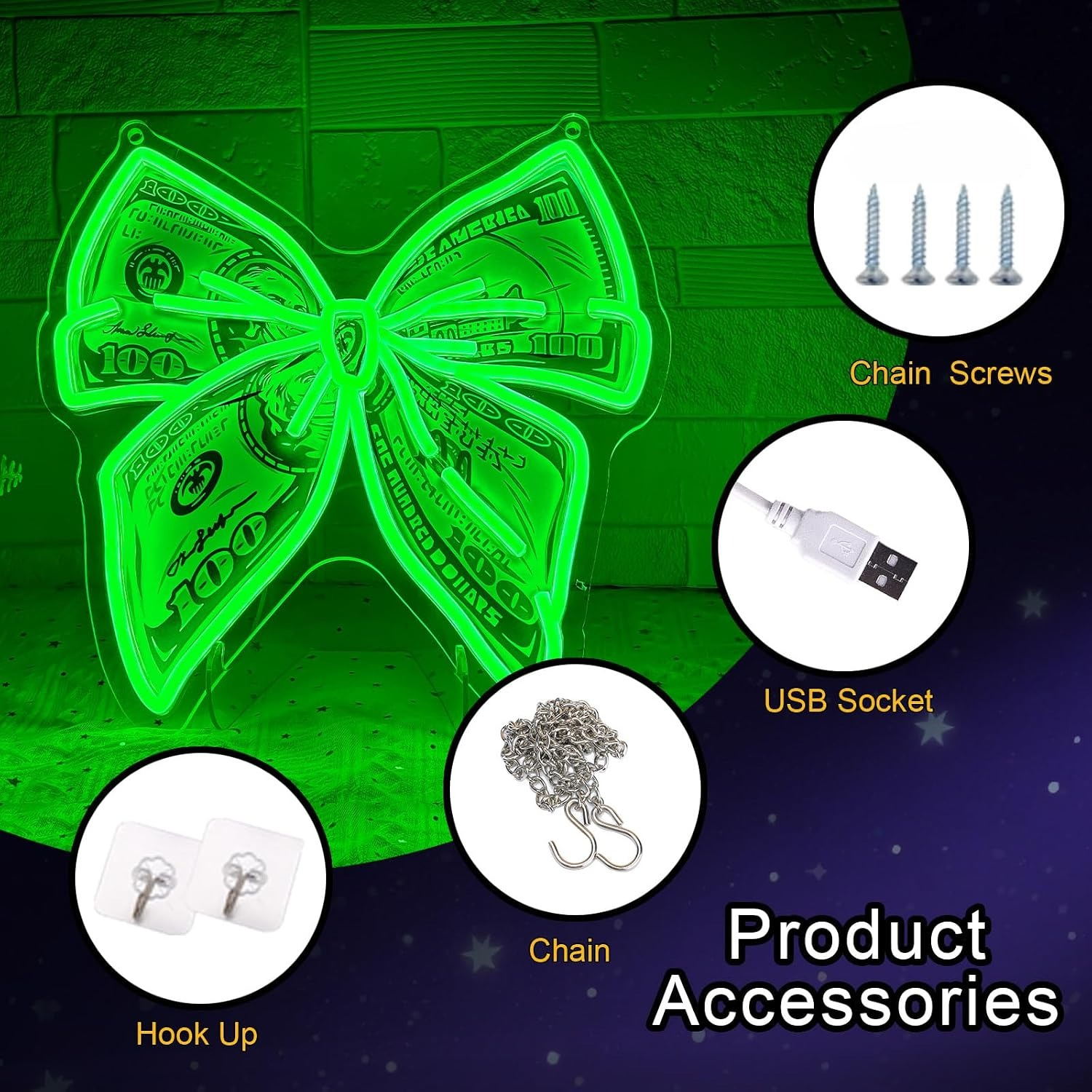 Money Neon Sign USB Powered LE - Party Games Shop reseña y precio