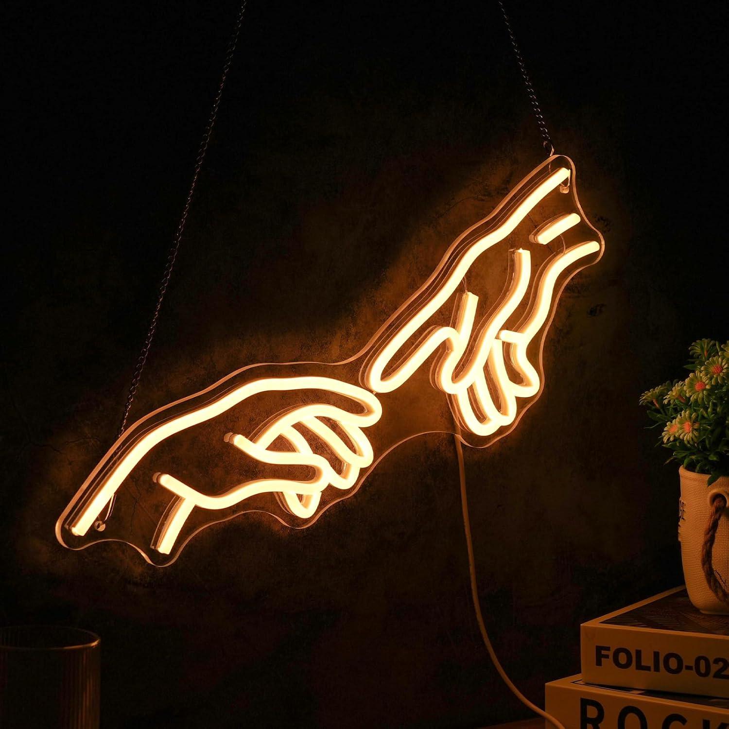 Hands Of God Gesture Neon Sign - Party Games Shop reseña y precio