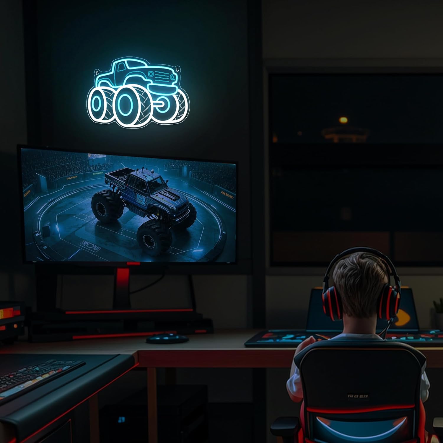 Truck Neon Sign USB Dimmable L - Party Games Shop reseña y precio