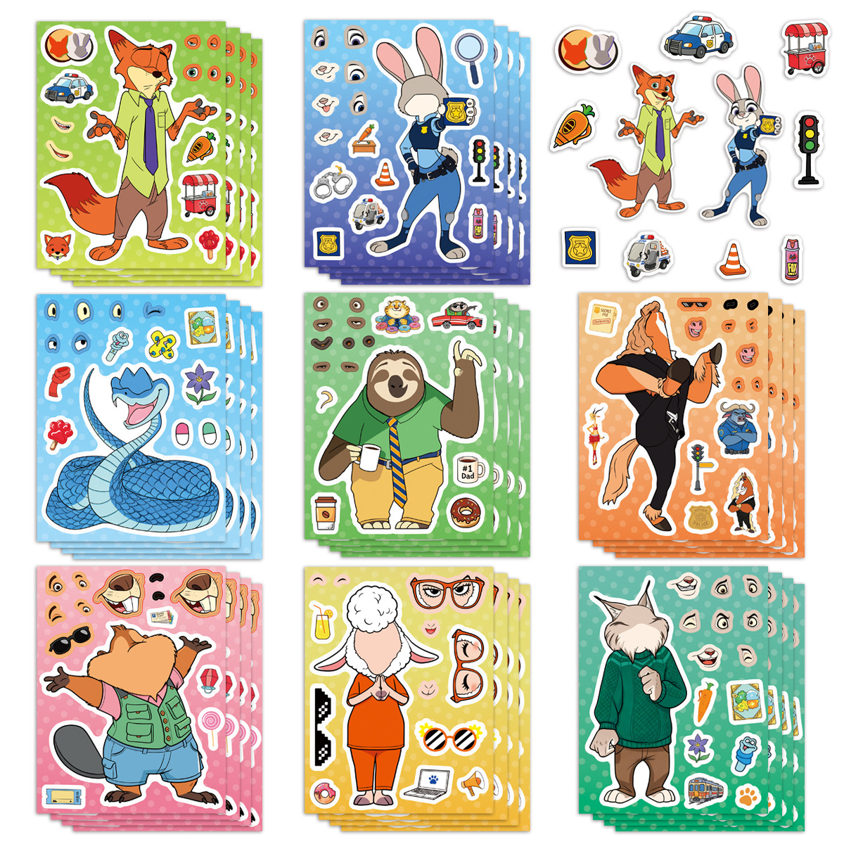 8/16Sheets Make a Face Zootopi - Zootopia Party Games reseña y precio