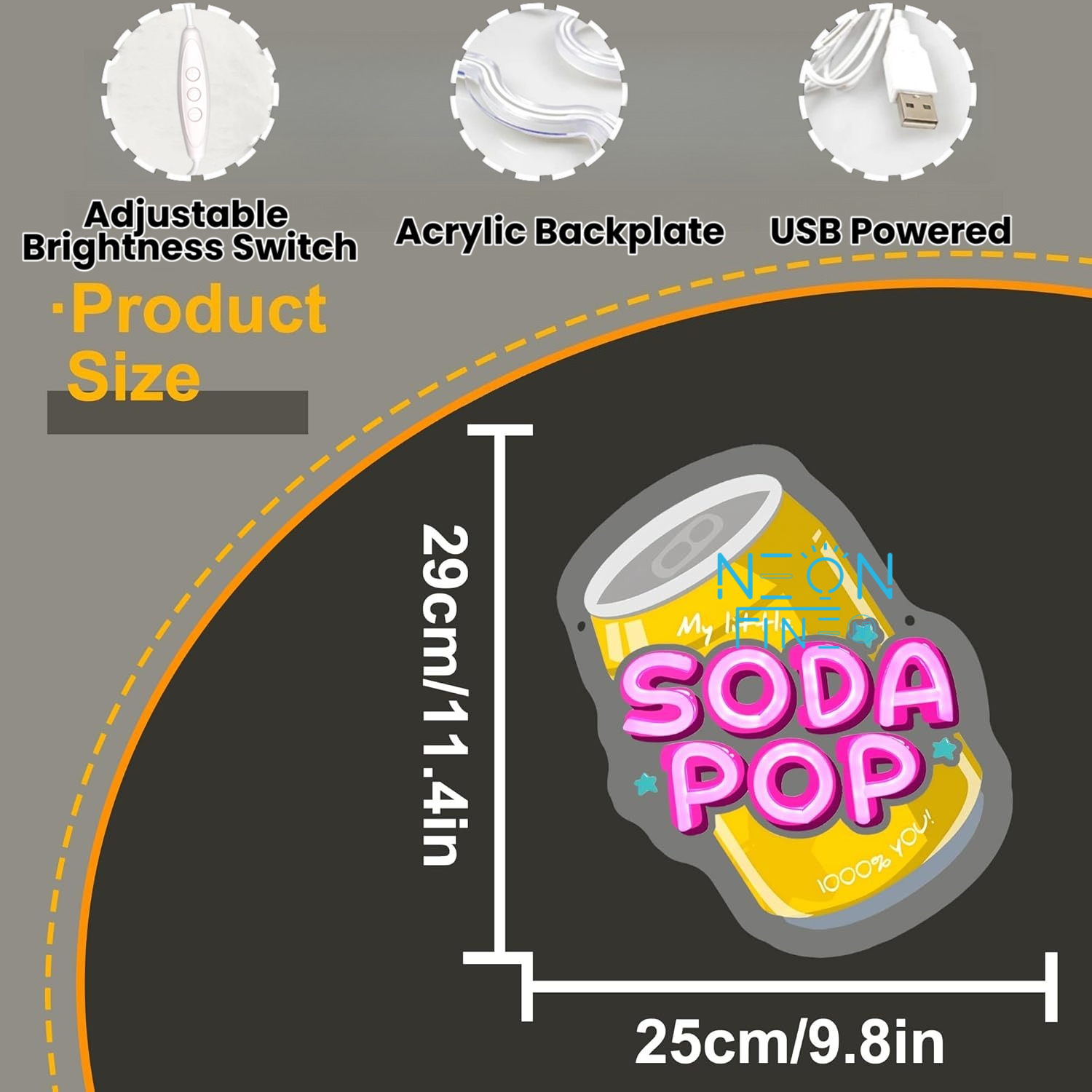 Soda Pop Neon Sign Beverage Ne - Party Games Shop reseña y precio