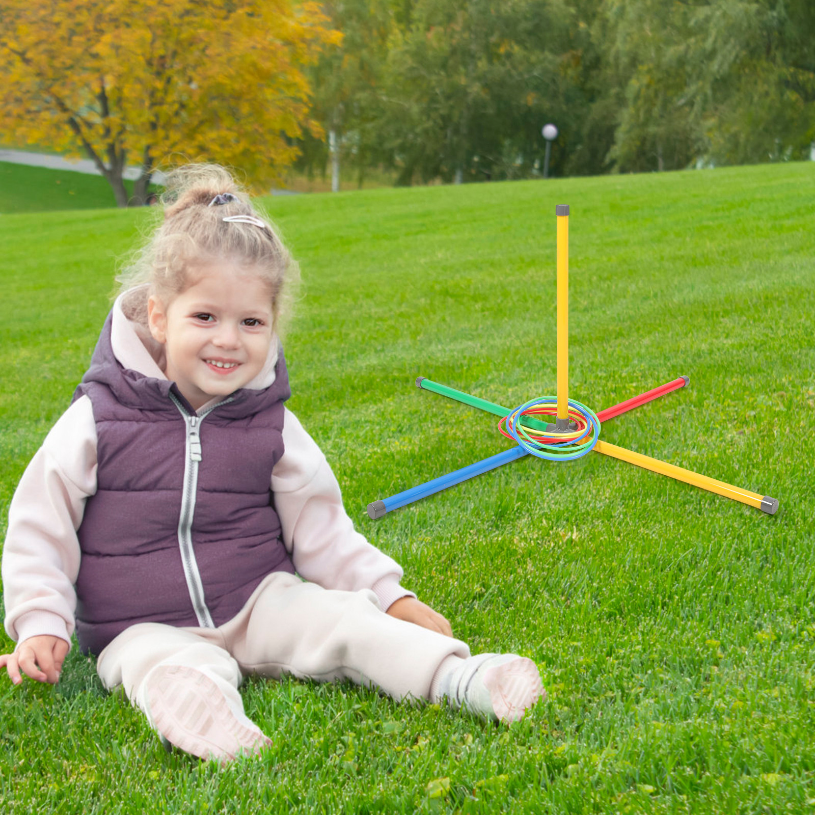 1Set Toss Ring Game Bright Col - Ring Toss Outdoor reseña y precio