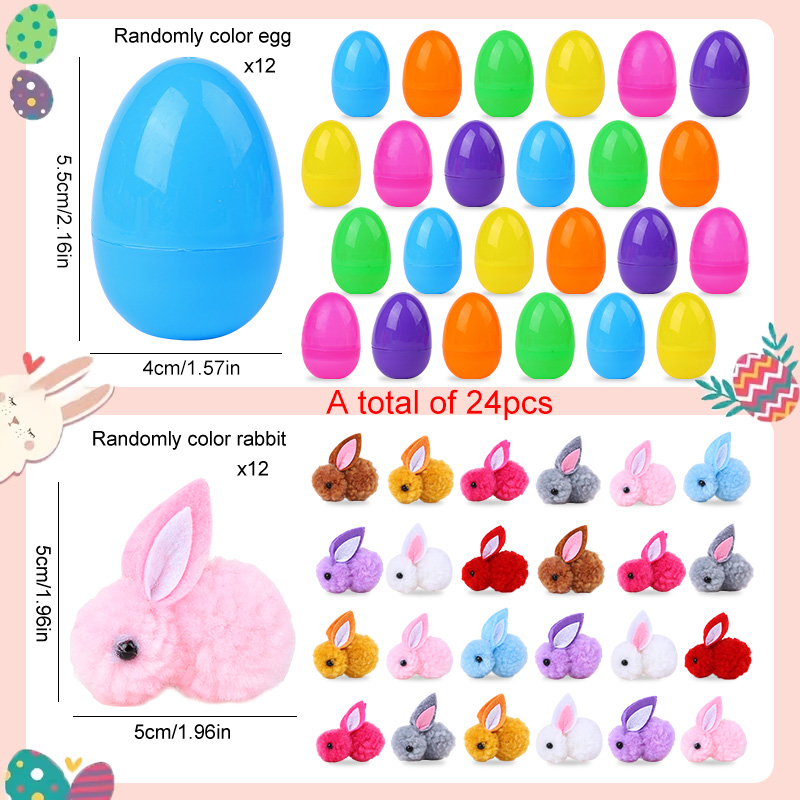 24/48Pcs Cute Easter Egg with  - Party Games Easter For Kids reseña y precio