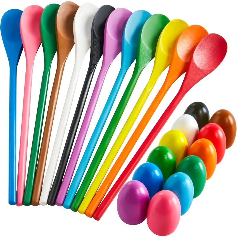 24 PCS Easter Egg and Spoon Ra - Party Games Easter For Kids reseña y precio