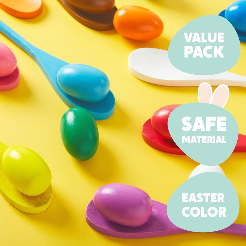 24 PCS Easter Egg and Spoon Ra - Party Games Easter For Kids reseña y precio