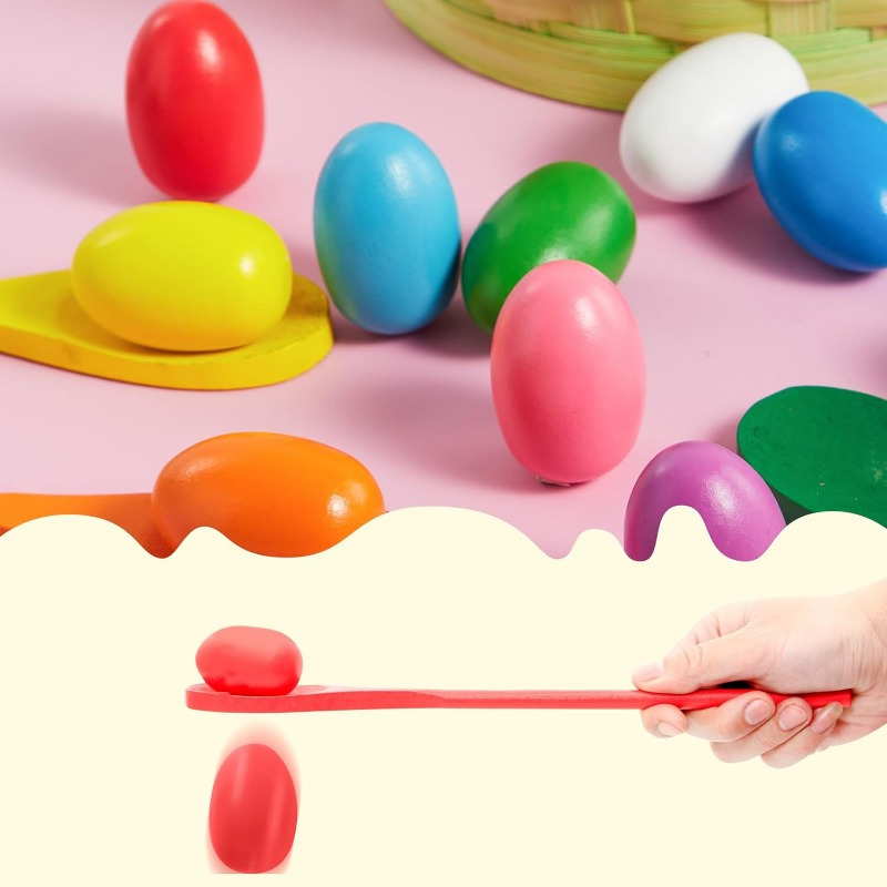 24 PCS Easter Egg and Spoon Ra - Party Games Easter For Kids reseña y precio