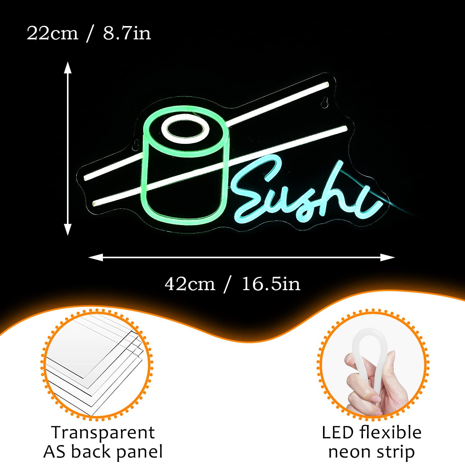 Sushi Neon Sign Bar Wine Glass - Party Games Shop reseña y precio